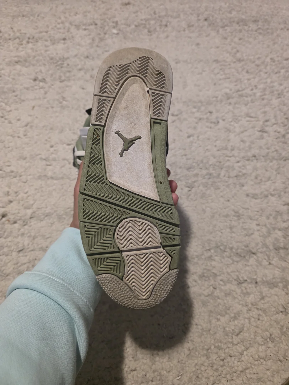 Jordan Men’s White and Olive Green Basketball Sneakers